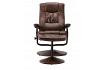 Brown Faux Leather Office Swivel Reclining Chair 3